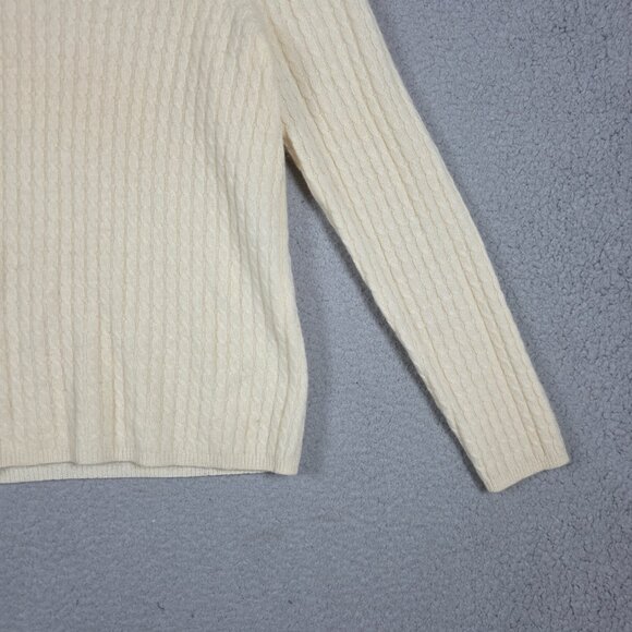 Ann Taylor Sweater Size Small Yellow V-Neck 3D Cable Knit Y2K Soft Girl Cashmere - Picture 3 of 10